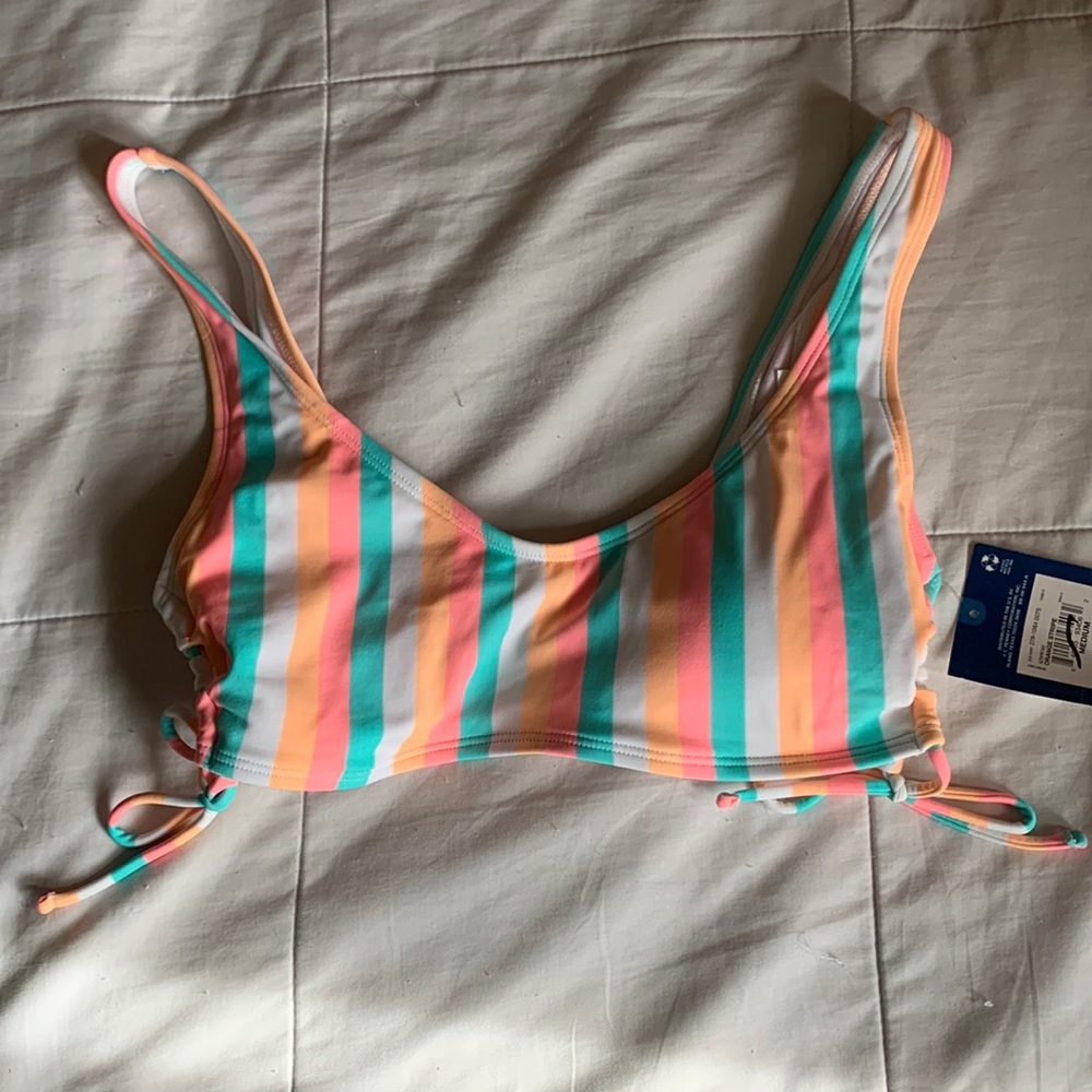 Pastel Striped Bikini Top